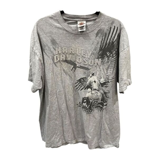 Vintage Harley-Davidson Men's XL Gray T-Shirt Eagle's Nest Graphic Print - Picture 1 of 5